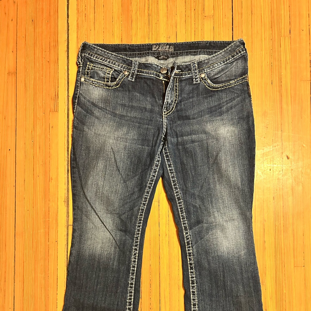 Silver Jean CO Dark Blue Denim Jeans with Contrast Stitching - Picture 7 of 7